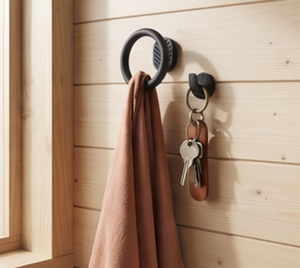 Premium Ring <b>Hook</b> With Non-Slip Pad Self-Adhesive Minimalist Design Wall Mounting For Bathroom, Kitchen And Door Organization - Product Image 3