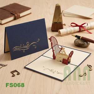 ANN HANDICRAFT Custom 3D Pop Greeting <b>Card</b> <b>Box</b> Harp Friendship Theme Die Cutting Printed <b>Wedding</b> Birthday Souvenirs Paper - Product Image 5