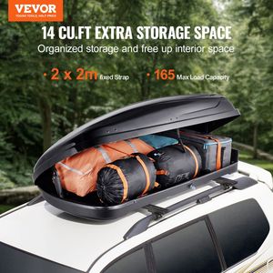 Boîte de toit rigide en ABS de 14 pieds cubes, ouverture double face avec 2 sangles renforcées, porte-bagages de toit pour voiture - Product Image 2