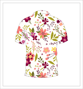 Polo à manches courtes pour hommes, blanc, imprimé floral multicolore, chemise décontractée à la mode pour l'été - Product Image 5