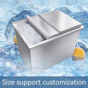 Stainless Steel Ice Cooler Drop In Ice Bin Outdoor Kitchen For Cold Wine Beverage Drop In Ice Chest With Cover