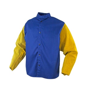 Chaqueta de trabajo de soldadura de cuero resistente al fuego chaquetas de soldador de cuero de vaca divididas resistentes al calor para hombres y mujeres - Product Image 4