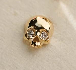 Pendiente de Hélice con Calavera de Oro de 14K y Diamantes, Joyería de Cartílago con Diamantes Cultivados en Laboratorio, Regalo de Halloween para Mujer - Product Image 2