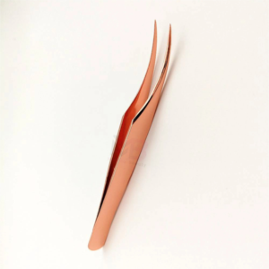 Ensemble de pinces à cils personnalisées en or rose avec étui, marque privée, en acier inoxydable, antimagnétique et durable - Product Image 4