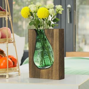 Vase à fleurs en verre vert Art Déco fait main, centre de table pour la décoration de la maison et des hôtels - Product Image 4