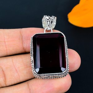Pendentif en grenat rouge, bijou fait main, cadeau, pendentif en grenat rouge, bijoux - Product Image 4