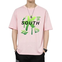 Camisetas Casuales de Manga Corta para Hombre, 100% Algodón Ecológico, con Ribete en Contraste, Logotipo Personalizado del Fabricante de Ropa OEM