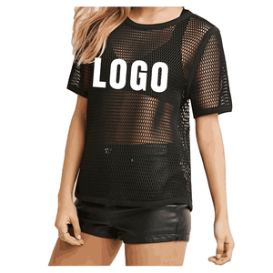 Fashion Crew Neck Short Sleeve Breathable Crop <b>Top</b> Wholesale Custom Casual Shirt Blouse Support Tie Dye Crop <b>Top</b> <b>mesh</b> T Shirt - Product Image 2