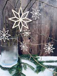 <b>Wooden</b> Snowflake Ornaments <b>Laser</b> <b>Cut</b> Geometric Christmas Tabletop Decor Winter Home Decoration - Product Image 4