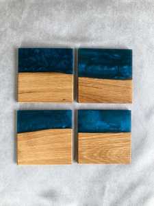 Rustic Acacia Wood Resin <b>Coaster</b> Set Eco-Friendly Handmade <b>Drink</b> <b>Coasters</b> for Housewarming & Wedding Gifts - Product Image 2