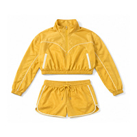 Ensemble de survêtement athlétique en nylon imprimé à capuche pour femme, deux pièces, pour la course, avec logos personnalisés, OEM ODM, vêtements de sport, fournisseur en gros, qualité supérieure