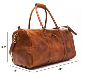 กระเป๋าหนังวัวแท้แบบดัฟเฟิล สำหรับเดินทาง ท่องเที่ยวสุดสัปดาห์ น้ำหนักเบา พกพาสะดวก สไตล์วินเทจ แฟชั่น ซิป จุของได้เยอะ - Product Image 4