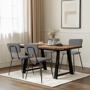 Juego Moderno de 4 Sillas de Comedor Acolchadas Grises para Cocina, Bar u Oficina - Product Image 6