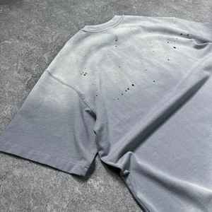 T-shirt en toile personnalisé avec logo, coupe classique, effet délavé, respirant, séchage rapide, col rond, 220 g/m², 100 % coton, poids lourd, pour homme - Product Image 6