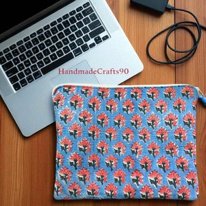 Durable Vintage Modern Simple Luxury Hand-Block Printed Eco-Friendly Cotton Quilted Laptop Sleeves Waterproof Business Daily Use - Product Image 5