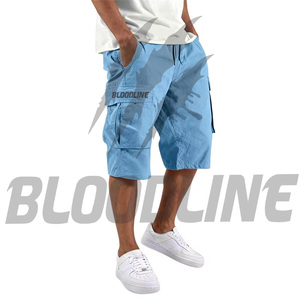Pantalones Cortos Cargo de Camuflaje para Hombre BLOODLINE, Cintura Media, Cordón Ajustable, Bolsillos Casuales, Tela de Lona Transpirable - Product Image 4