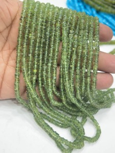 Cuentas de Piedras Preciosas de Alta Calidad para la Elaboración de Joyería, 17 Pulgadas, Apatita Verde Natural, Forma de Neumático Heishi Lisa, Tamaño 6-7 mm - Product Image 2