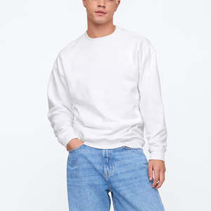 Wholesale Cotton blended French Terry <b>jumpers</b> Breathable Oversize Streetwear Crew Neck Drop Shoulder basics <b>Pullover</b> Sweatshirt - Product Image 6