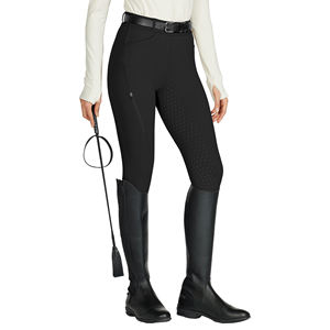 Pantalones de Montar Minimalistas Negros para Mujer con Logotipo Personalizado y Parche en la Rodilla para un Estilo Moderno y Alto Rendimiento (Jodhpur y Breeches) - Product Image 1