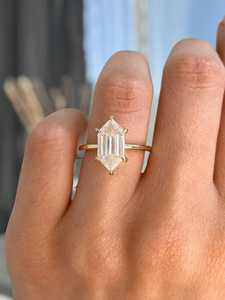 Bague solitaire en or massif 14 carats avec diamant de laboratoire taille marquise hollandaise 1,02 carat, bijou romantique pour femme, idéal pour les amoureux - Vente flash - Product Image 1