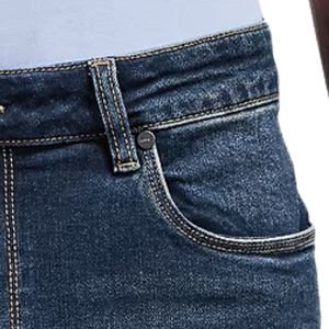 Jean en denim délavé coupe droite tendance, pantalon décontracté moderne, pantalon en coton confortable, jean durable à cinq poches, automne-été - Product Image 6
