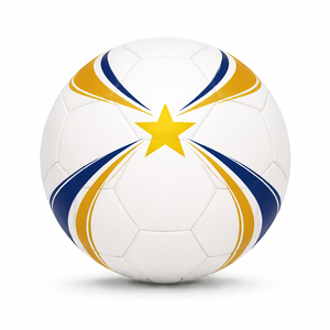 Ballon de football Harmony Star Classic rouge et vert, design symétrique, cousu à la machine, écologique, durable, qualité supérieure, latex blanc - Product Image 1
