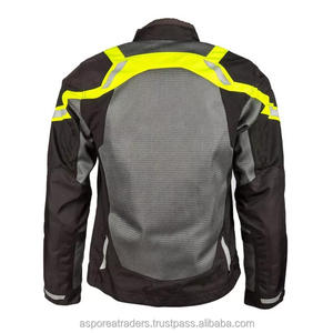 Blouson Moto Rétro Vintage en Maille Respirante pour Homme avec Panneaux Réfléchissants et Blocs de Couleurs Écologiques - Product Image 6