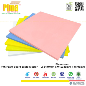 PVC น้ำหนักเบากำหนดสีเองได้แผ่นโฟมบอร์ดความหนา8มม. ความหนา0.6กรัม/ความหนาแน่นของ cm3สำหรับตู้เฟอร์นิเจอร์ห้องน้ำในร่ม - Product Image 3