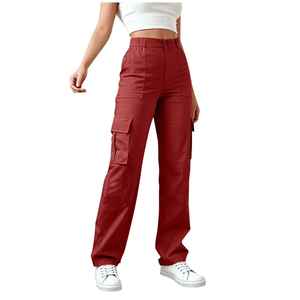 Pantalon Cargo Personnalisé avec Logo pour Hommes et Femmes, 6 Poches, Taille Élastique, Coupe Droite, Style Décontracté Streetwear, Pantalon Tendance - Product Image 1