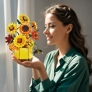 Bloques de Construcción Botánicos de Girasol, 1049 Piezas, Modelo de Juguete, Decoración para el Hogar, Flores Artificiales, Ladrillos Decorativos, Regalos Ideales para Navidad - Product Image 4
