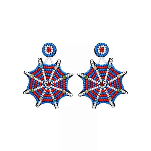 Classic Women's Handmade Cotton Lightweight Beaded Earrings Ethnic Butterfly Shape Seed Bead Jewelry 90 Style - Product Image 5