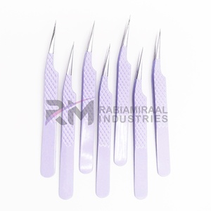 แหนบติดขนตา RMI ป้องกันแม่เหล็ก ทำจากสแตนเลส ปลายเรียบ จับถนัดมือเคลือบสีม่วง ความยาว 10 มม. ปลายสีเงิน - Product Image 3