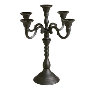 Bougeoir à 5 bras en métal noir mat, décoration de fête de Noël, décoration de table, support de bougeoir, prix de gros - Product Image 1
