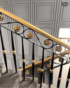 Rampe en acier doux forgé, couleur et taille personnalisées, piliers décoratifs pour escalier intérieur/extérieur - Product Image 3