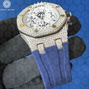Montre de luxe Charm Jewells en acier inoxydable, boîtier 40 mm, bracelet en silicone, cadran analogique, mouvement mécanique, étanche 10 bars, pour homme - Product Image 1
