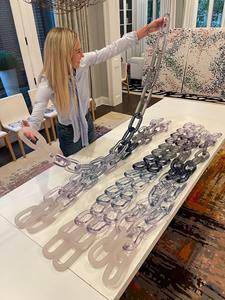 Handmade Resin <b>Epoxy</b> Decorative Link Chain Modern Home Decor Chain Premium Decorative Link Chain Stylish <b>Table</b> Decor Accent - Product Image 5