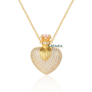 Colgante de Corazón en Plata 925 con Baño de Rodio y Moissanita, Romántico para Uso Diario de Mujeres - Product Image 3