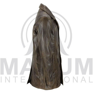 <b>Top</b> Selling Men's Casual <b>Leather</b> Long Coat Breathable Wind-Proof Sheep Fur <b>High</b> Quality Camel-Filled at Wholesale Price - Product Image 3