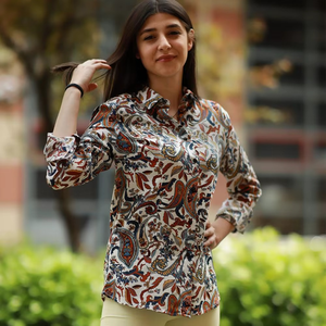 เสื้อเชิ้ตเดรสลายดอกไม้สำหรับผู้หญิง Paisley - Product Image 2