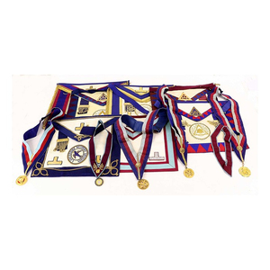Guantes Masónicos para Maestro Masón de Logia Azul, 100% Algodón, con Escuadra y Compás Dorados, Duraderos, Transpirables, para Uso Diario - Product Image 4