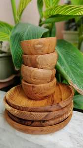 ชุดชามไม้ทำมือ 6 ใบ สไตล์วาบิซาบิ ตกแต่งแบบธรรมชาติ สำหรับเสิร์ฟอาหาร งานฝีมือ เครื่องครัวตกแต่ง - Product Image 3