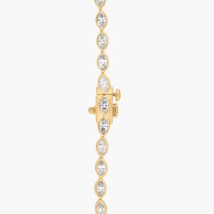 Women's East-West Bezel Luxury Tennis <b>Necklace</b> with 7 CTW Marquise Cut Lab-Grown Diamonds in White Gold - Product Image 5