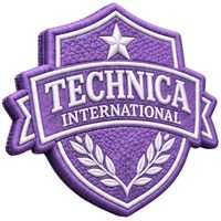 Écusson brodé Technica International Lavande, motif étoile et couronne de lauriers, pour vestes, sacs, uniformes et vêtements