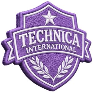 Parche Bordado de Lavanda Technica International con Escudo, Estrella y Corona de Laurel para Chaquetas, Bolsos, Uniformes y Ropa - Product Image 4