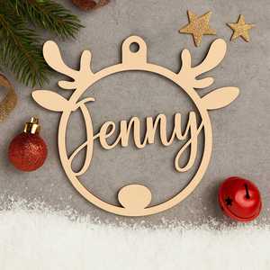 Whimsy Art Craft Personalized Handmade Modern Wooden Hanging Christmas Ornaments Custom Holiday Baubles - Product Image 5