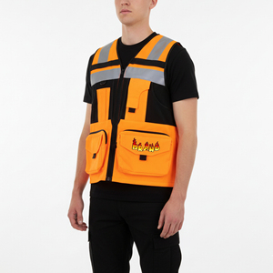 เสื้อกั๊กนิรภัยสะท้อนแสงแบบตาข่าย LED กันน้ำ มาตรฐาน ANSI Class 2 สำหรับผู้ชาย งานอุตสาหกรรม ก่อสร้าง รับผลิตตามสั่ง ขายส่ง OEM พร้อมสกรีนโลโก้ - Product Image 1