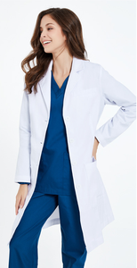 Bata de Laboratorio Unisex Blanca Tejida, 65% Poliéster, con 3 Bolsillos, Cierre a Presión, Detección de Agujas, Uniforme de Hospital, Bata Médica - Product Image 2