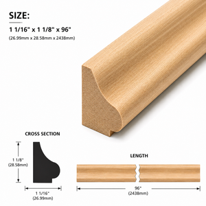 Solid <b>Wood</b> Decorative Moulding Natural <b>Wood</b> Trim for Kitchen Cabinets Furniture Interior Decoration Custom Size <b>Length</b> OEM ODM - Product Image 2