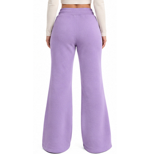 <b>Womens</b> Fleece Flare <b>Trousers</b> Relaxed Wide Leg Sweatpants Custom Casual Wholesale Manufacturer Supplier OEM ODM Winter Sportswear - Product Image 4