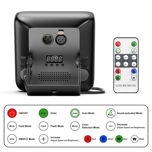 Faro Par Quadrato RGBW a 9 LED, Illuminazione per Effetti Scenici con Telecomando, DMX512, Attivazione Sonora per DJ, Spettacoli, Concerti, Feste, KTV - Product Image 4